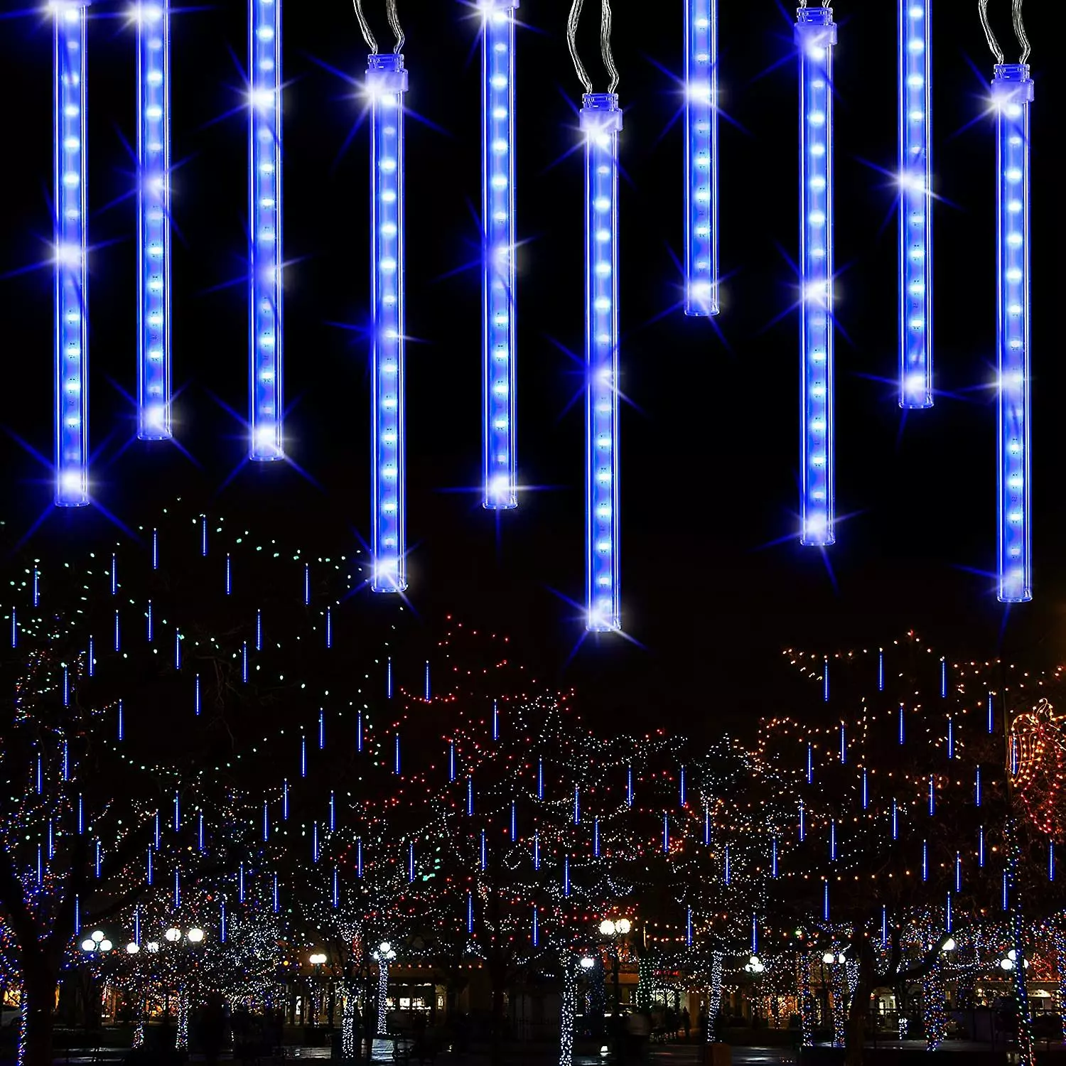 Wgthhk Rain Fairy Lights Outdoor, Led Meteor Shower Light Rain Snowfall Lights Waterproof Christmas Lighting For Wedding Party Garden Balcony Tree Decoration 3 Wgthhk Rain Fairy Lights Outdoor, Led Meteor Shower Light Rain Snowfall Lights Waterproof Christmas Lighting For Wedding Party Garden Balcony Tree Decoration