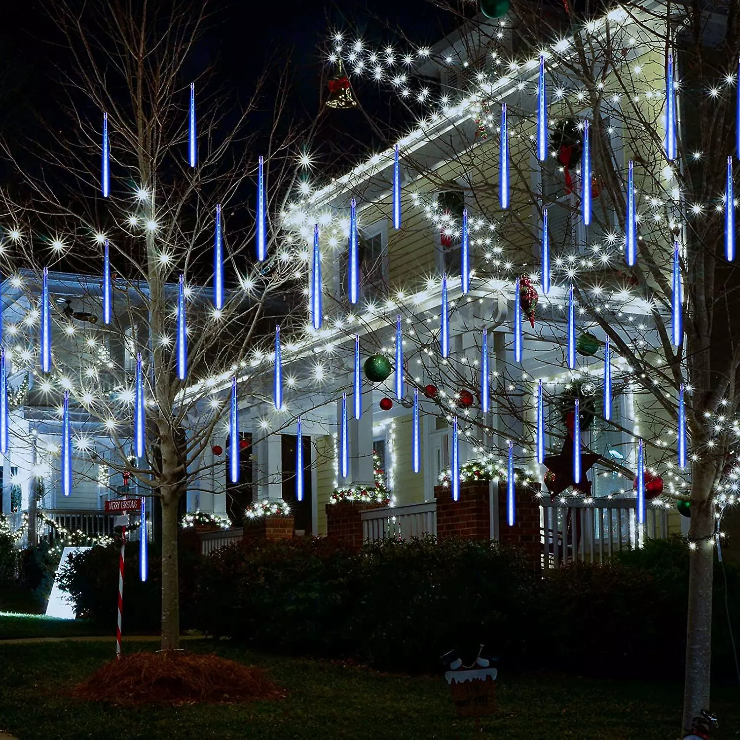 Wgthhk Rain Fairy Lights Outdoor, Led Meteor Shower Light Rain Snowfall Lights Waterproof Christmas Lighting For Wedding Party Garden Balcony Tree Decoration 5 Wgthhk Rain Fairy Lights Outdoor, Led Meteor Shower Light Rain Snowfall Lights Waterproof Christmas Lighting For Wedding Party Garden Balcony Tree Decoration - Image 3