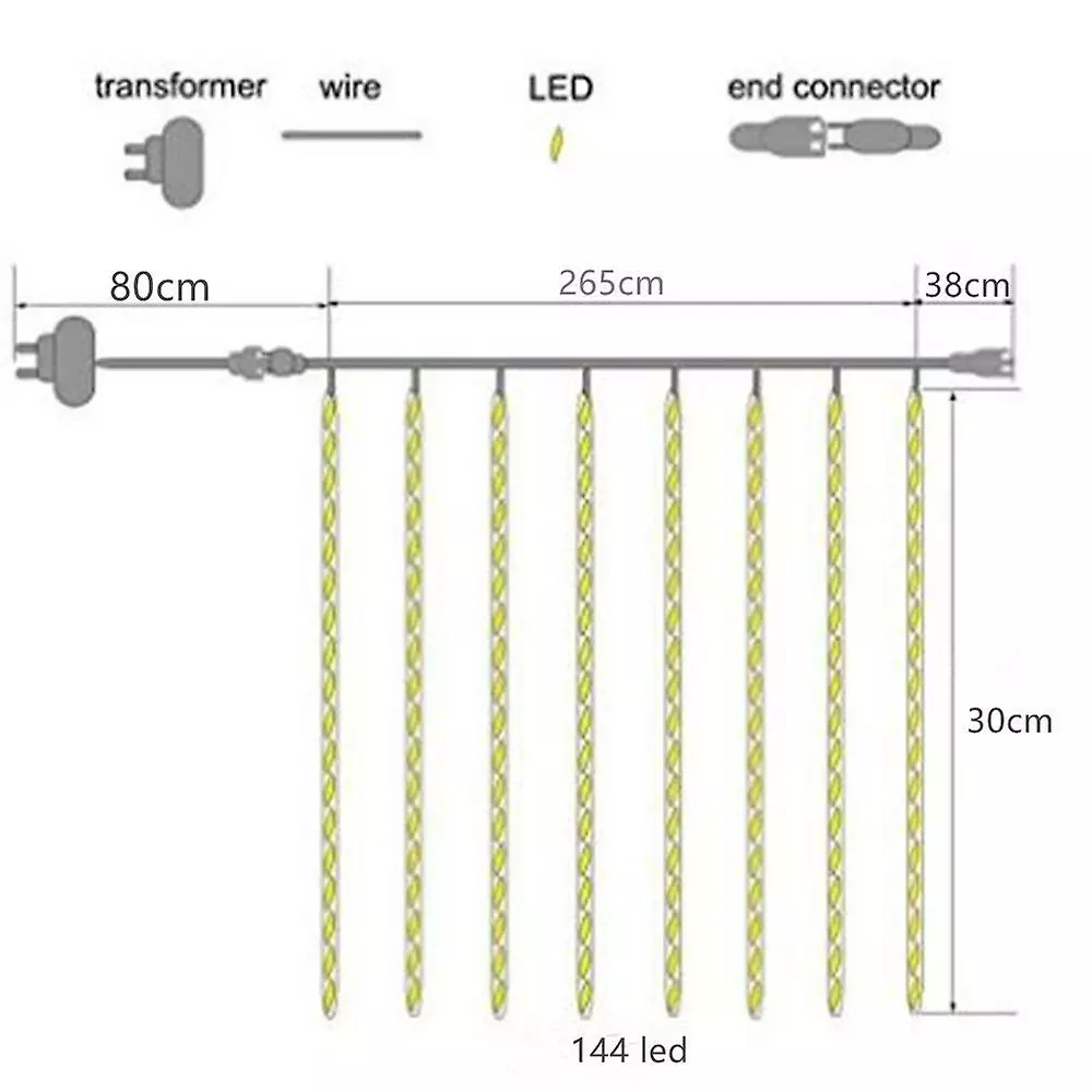 Wgthhk Rain Fairy Lights Outdoor, Led Meteor Shower Light Rain Snowfall Lights Waterproof Christmas Lighting For Wedding Party Garden Balcony Tree Decoration 7 Wgthhk Rain Fairy Lights Outdoor, Led Meteor Shower Light Rain Snowfall Lights Waterproof Christmas Lighting For Wedding Party Garden Balcony Tree Decoration - Image 5