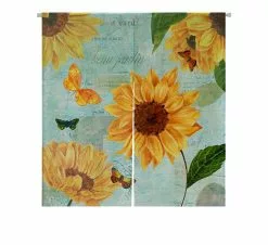 Abphqto Branch Japanese Chrysanthemum Flowers Embroidery Autumn Garden Japanese Noren Curtain Doorway Door Window Treatment Curtains 85x90 Cm