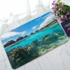 Abphqto Coral Garden Under Water Bungalows French Polynesia Doormat Entrance Rug Area Rug Floor Mat Home Decor 45x75 Cm