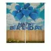 Abphqto Balloons Happy Birthday Garden Fence Japanese Noren Curtain Doorway Door Window Treatment Curtains 105x120 Cm -Piha myymälä 189293281 max 1
