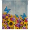 Abphqto Flowers Garden Sunflowers Asters Butterflies Japanese Noren Curtain Doorway Door Window Treatment Curtains 85x150 Cm A--12729