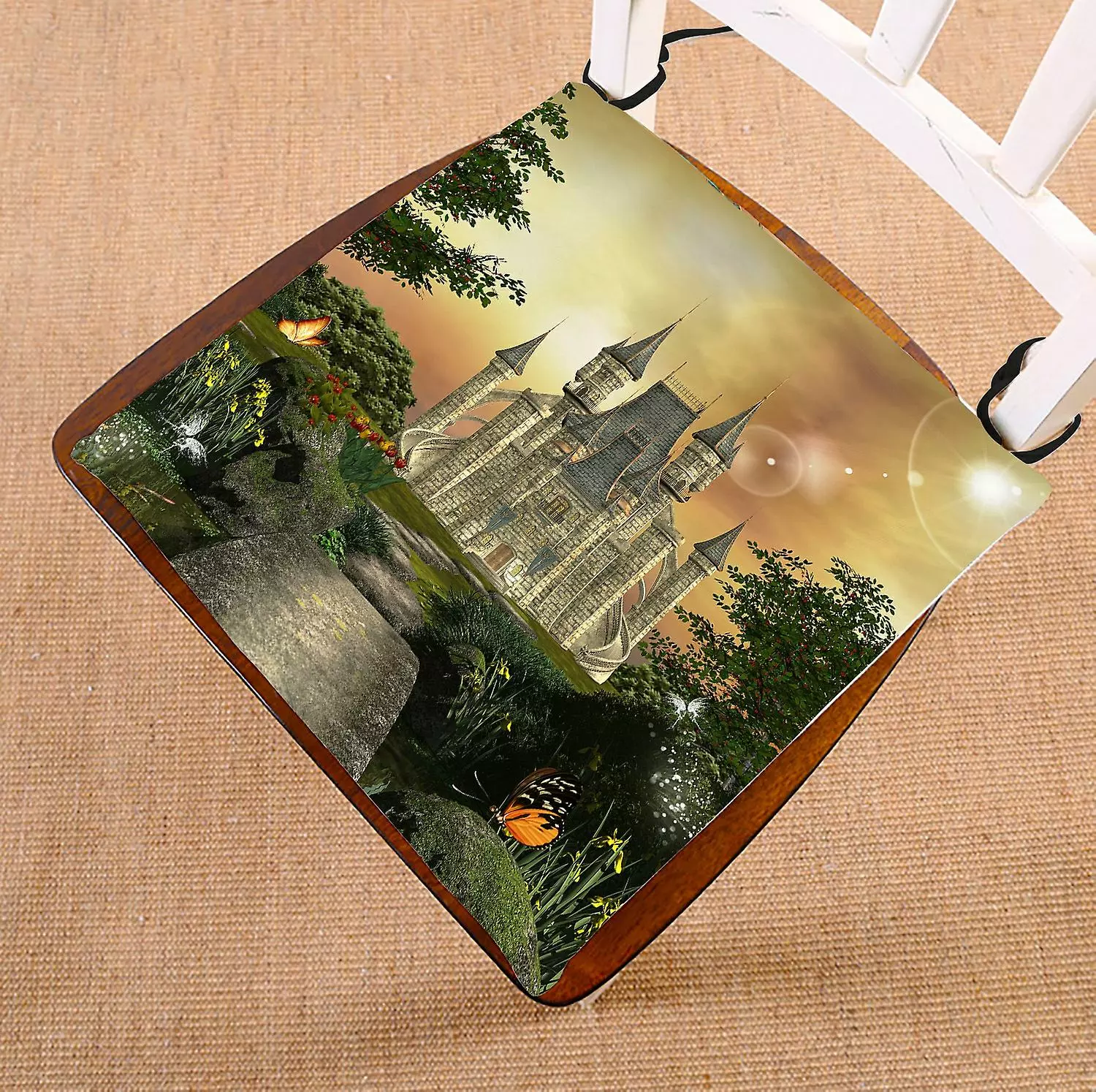 Abphqto Fabulous Castle In An Enchanted Garden Chair Pad Seat Cushion Chair Cushion Floor Cushion 45x45 Cm 3 Abphqto Fabulous Castle In An Enchanted Garden Chair Pad Seat Cushion Chair Cushion Floor Cushion 45x45 Cm