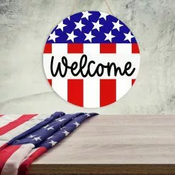 Cumdel Wooden Pendant American Independence Day Garden Gate Fence Party Holiday Carnival Door Decoration -Piha myymälä 277591165 max