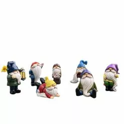 Cumdel Mini Resin Gnomes Ornament Hand Painted Micro Landscape Decoration Cute Dwarfs Statue For Garden