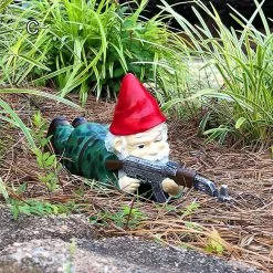 Cumdel Funny Army Garden Gnome Patsas Pihkan Työpöytä Nurmikon Koriste Kuva Veistos Sisätiloissa Ulkona Kotipiha