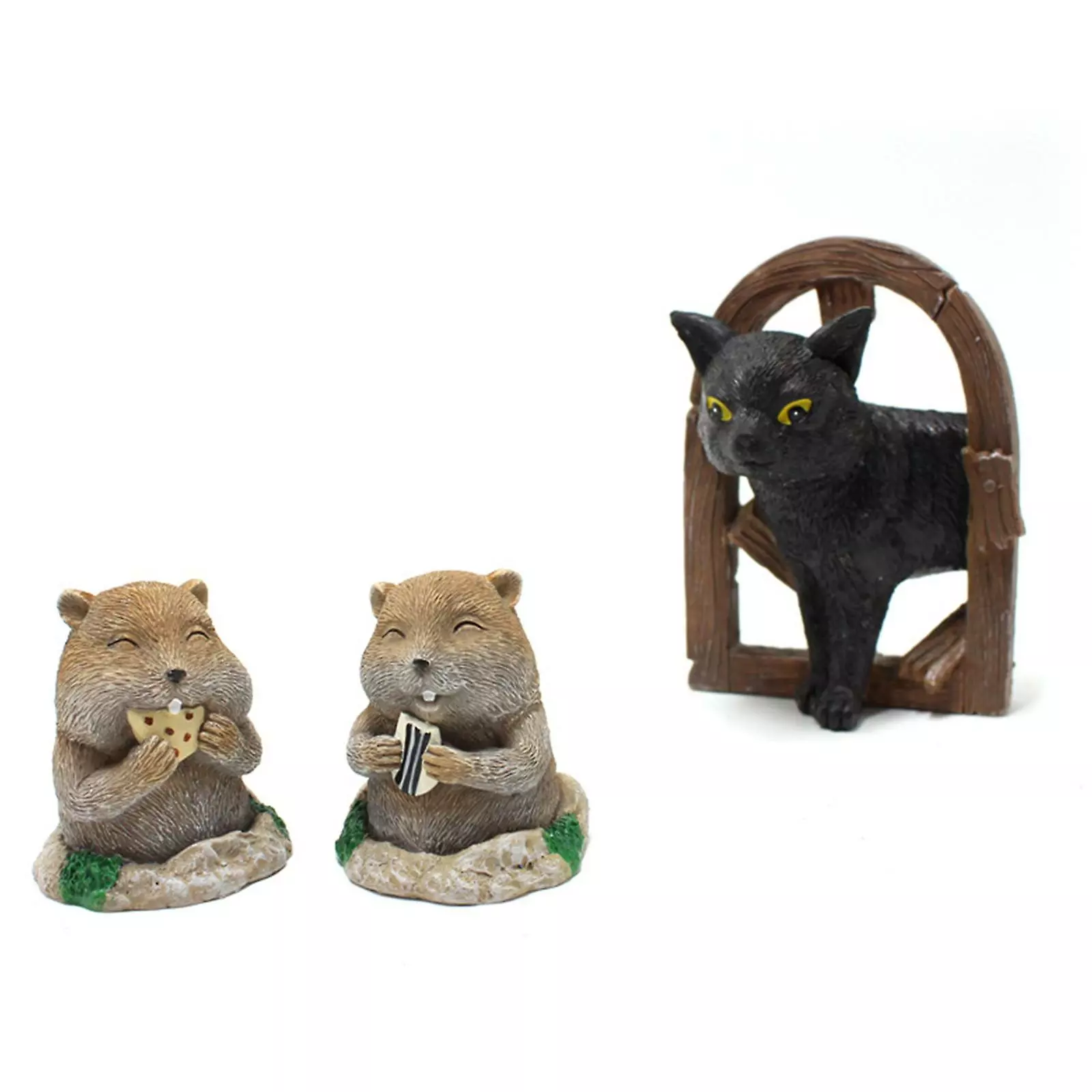 Cumdel Cat And Gopher Ornament Set Lovely Resin Animals Figurines For Home Garden Courtyard Decoration 3 Cumdel Cat And Gopher Ornament Set Lovely Resin Animals Figurines For Home Garden Courtyard Decoration