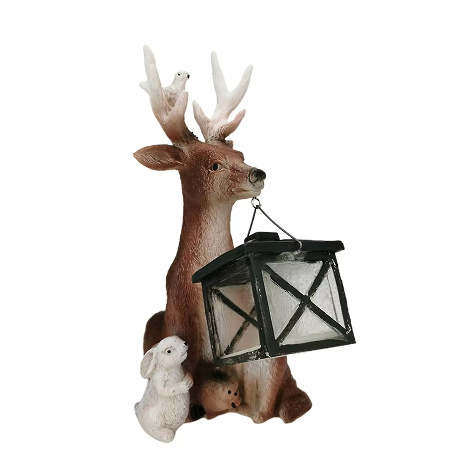 Cumdel Deer Statue With Solar Light Hand Painted Animals Resin Ornament For Home Garden Courtyard 3 Cumdel Deer Statue With Solar Light Hand Painted Animals Resin Ornament For Home Garden Courtyard