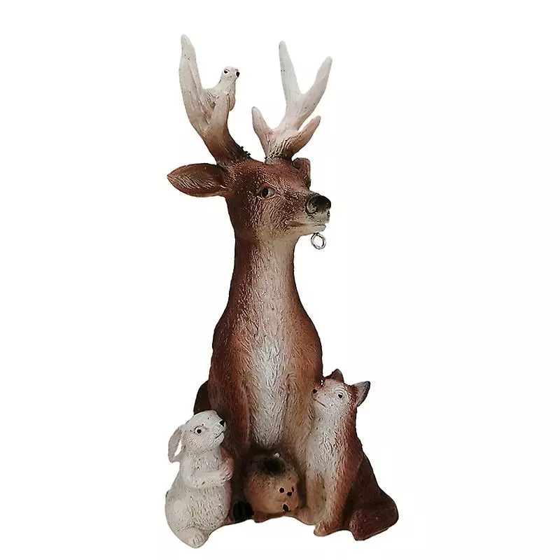 Cumdel Deer Statue With Solar Light Hand Painted Animals Resin Ornament For Home Garden Courtyard 4 Cumdel Deer Statue With Solar Light Hand Painted Animals Resin Ornament For Home Garden Courtyard - Image 2