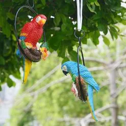 Cumdel Tropical Garden Statue Simulation Parrot Birds Perching On Ring Resin Hanging Ornament For Home -Piha myymälä 277596423 max