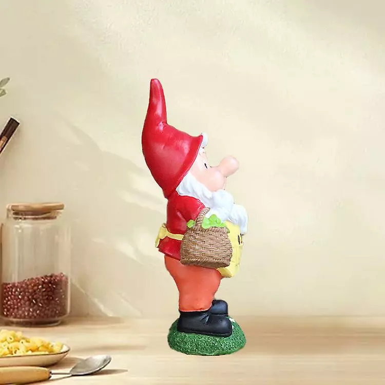 Cumdel Garden Gnome Statue Resin Dwarf Carrying A Basket Figurine Cartoon Fairy Tales Small Home Ornament 4 Cumdel Garden Gnome Statue Resin Dwarf Carrying A Basket Figurine Cartoon Fairy Tales Small Home Ornament - Image 2