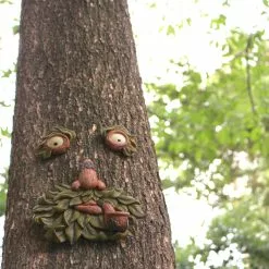 Cumdel Tree Face Decoration Resin Leaf Tree Face Garden Courtyard Cartoon Style Pendant Interesting -Piha myymälä 277600128 max