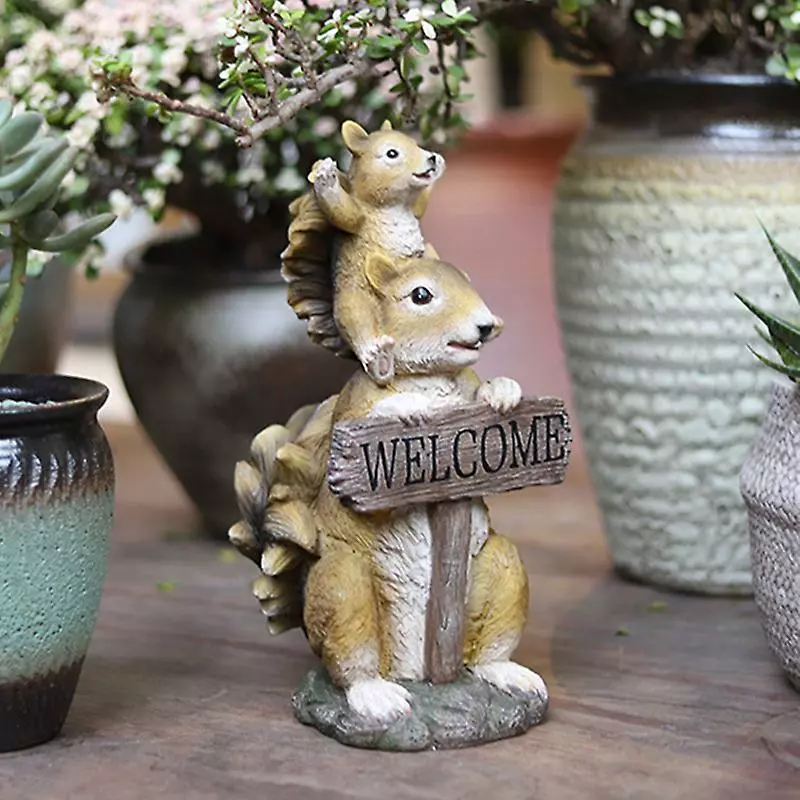 Cumdel Squirrel Welcome Card Garden Welcome Decoration Kindergarten Courtyard Decoration Resin Crafts 7 Cumdel Squirrel Welcome Card Garden Welcome Decoration Kindergarten Courtyard Decoration Resin Crafts - Image 5