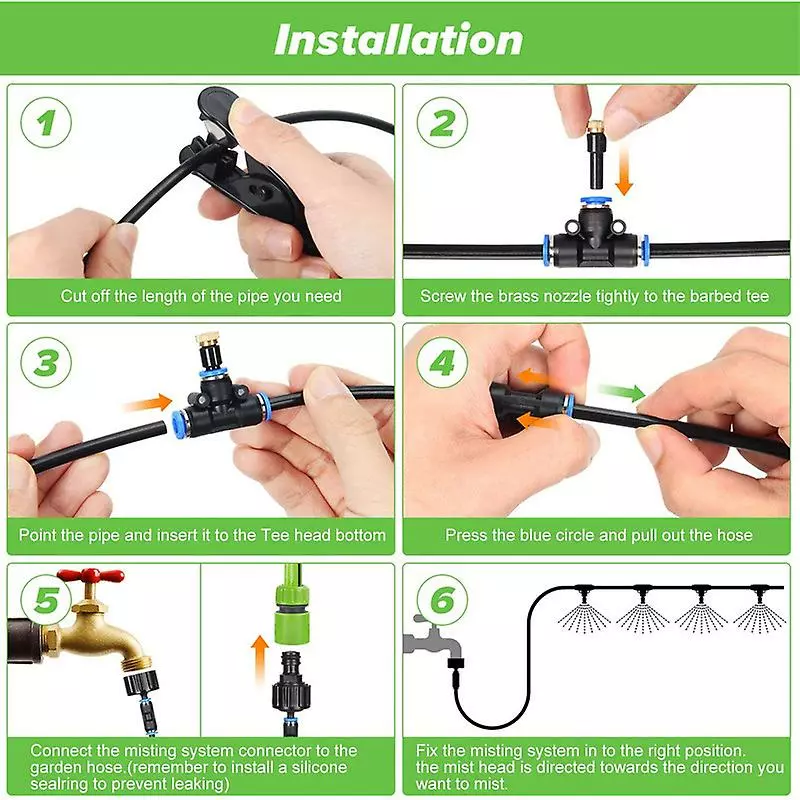Cumdel Outdoor Misting Cooling System Kit Multi-purpose Misters Suitable For Garden Courtyard Greenhouse 4 Cumdel Outdoor Misting Cooling System Kit Multi-purpose Misters Suitable For Garden Courtyard Greenhouse - Image 2