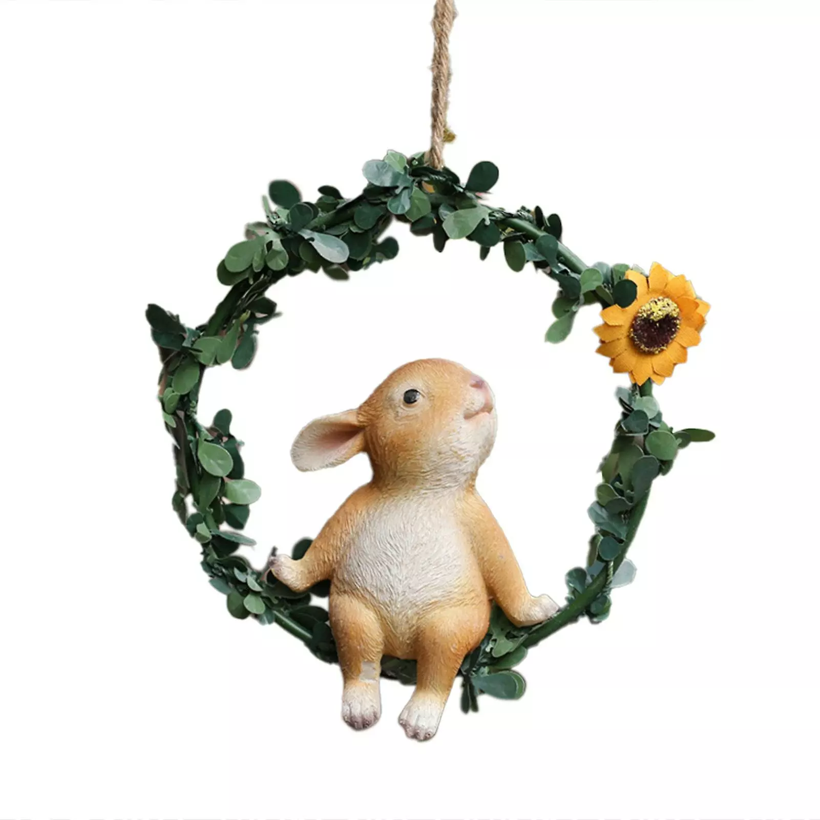 Cumdel Animal Garden Statue Hanging Resin Rabbit Ornament Bunny Swinging On The Ring Cute Home Decor 3 Cumdel Animal Garden Statue Hanging Resin Rabbit Ornament Bunny Swinging On The Ring Cute Home Decor