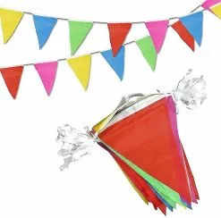 Unbranded Pennant Banner 80 Meters Triangle Pennants Triangle Double Triangle Flag For Decorating Garden Wedding Birthday Party Indoor Outdoor