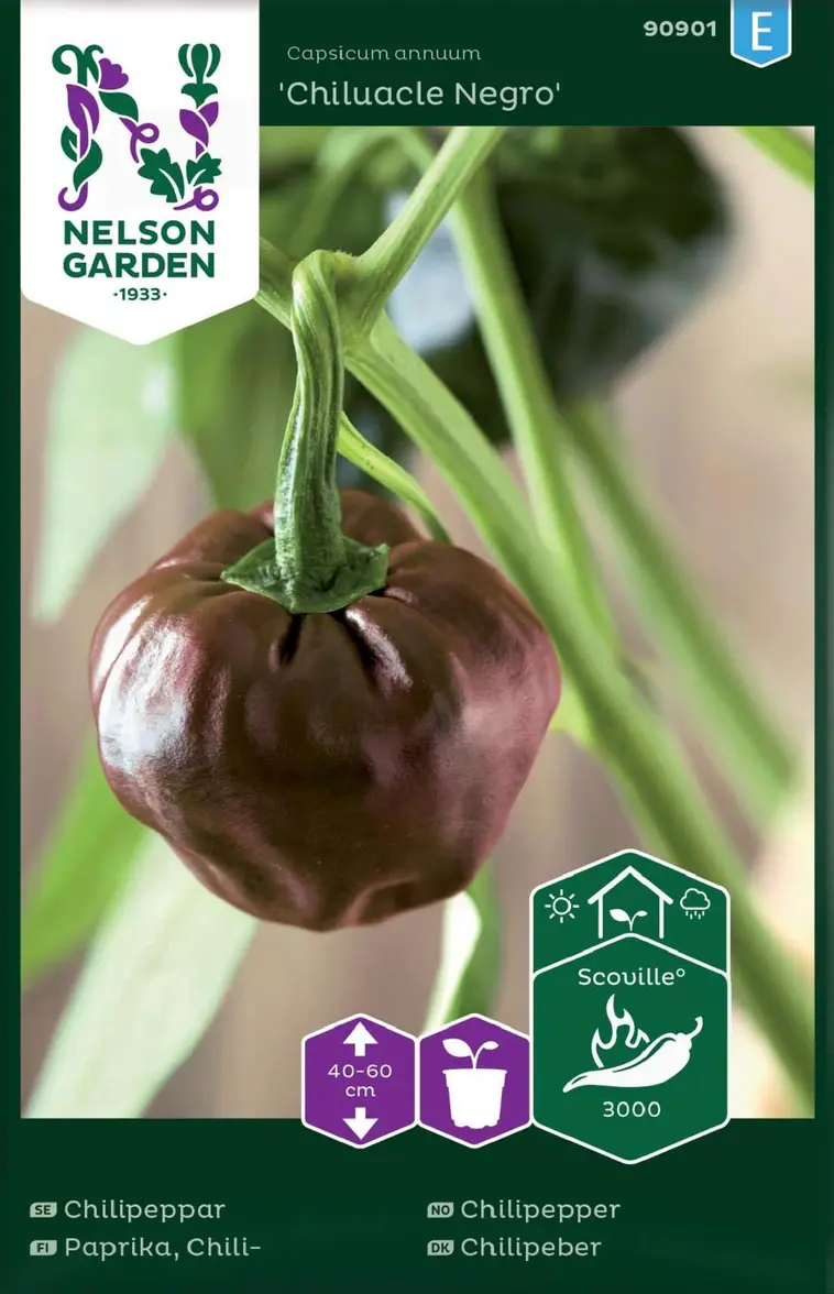 Nelson Garden Siemen Paprika, Chili-, Chiluacle Negro 3 Nelson Garden Siemen Paprika, Chili-, Chiluacle Negro