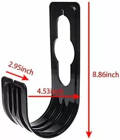 Unbranded 2 Piece Portable Hose Holder Hook Garden Pipe Hanger Wall Mount Pipe Hose Holder Expandable For Outdoor Use (black)