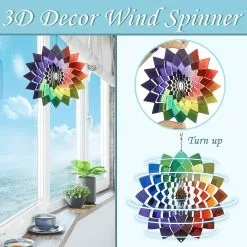 Unbranded Stainless Steel Wind Spinner- 3d Indoor Outdoor Garden Decoration Orna