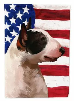 Unbranded Bull Terrier Miniature American Flag Flag Garden Size