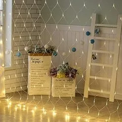 Unbranded Led Garden And Yard Christmas Net Lights, Lighting, Fishing Net Lights, Plug-in Star Lights (warm White) -Piha myymälä 321808080 max