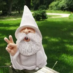 Unbranded Smoking Dwarf Statue Garden Gnome Resin Figurine Outdoor Ornaments Patio Yard Decor