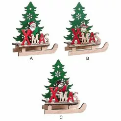Unbranded Christmas Desktop Ornament Diy Sleigh Wooden Craft Home Garden Decoration -Piha myymälä 321832424 max
