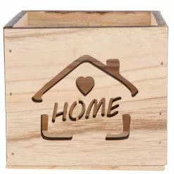 Unbranded 1pc Wood Flower Pot Wooden Garden Home Decoration Square Flowerpot For Home