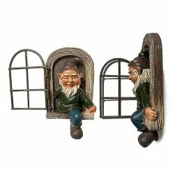 Unbranded Garden Statue Dwarf Sitting On A Window Sill 3d Resin Hanging Ornament -Piha myymälä 335933797 max