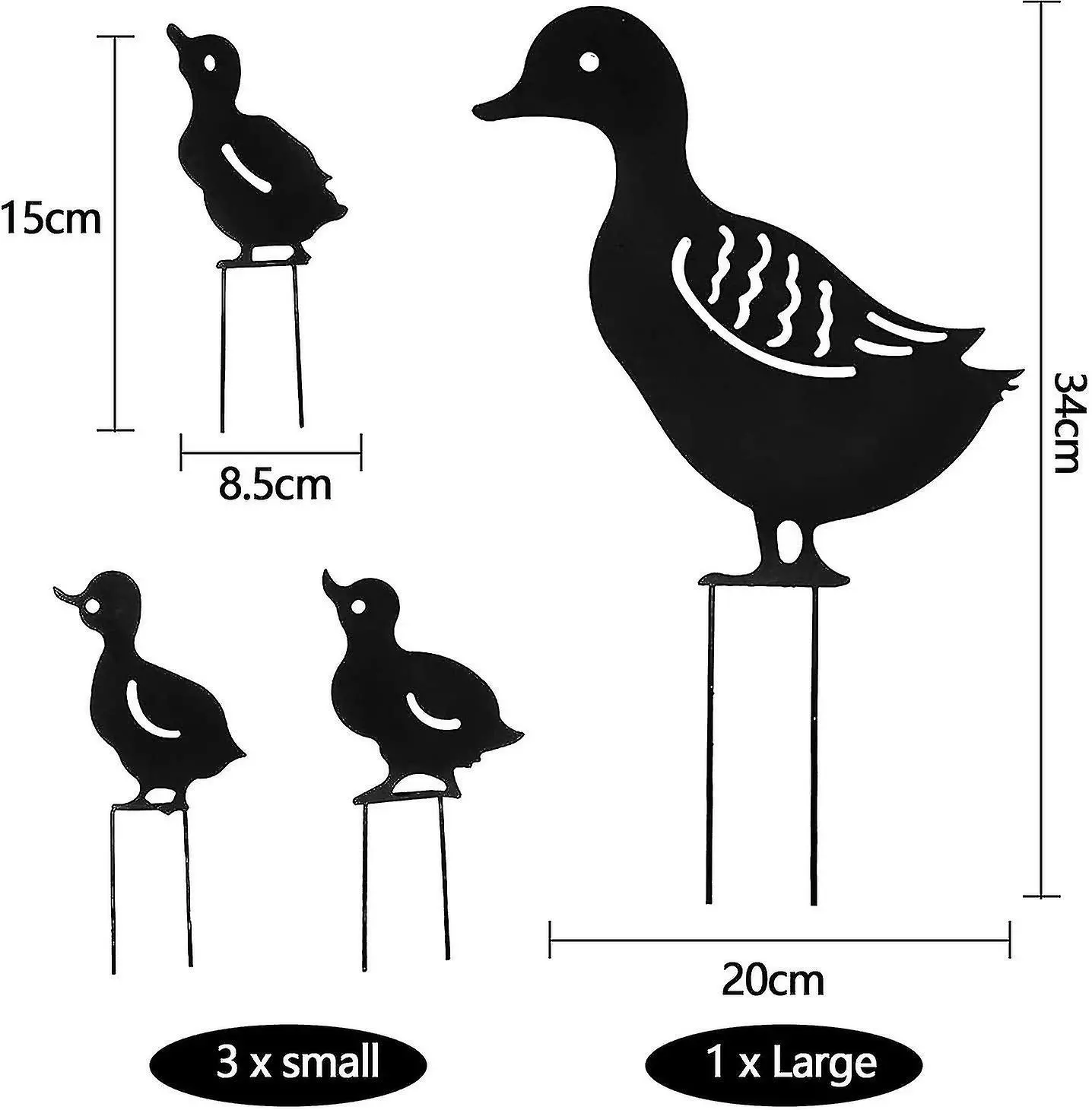 Unbranded 4 Pcs Black Hollow Iron Duck Family Shape Garden Sculptures Statues Ornament 6 Unbranded 4 Pcs Black Hollow Iron Duck Family Shape Garden Sculptures Statues Ornament - Image 4