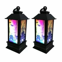 Toyvian 2pcs Halloween Led Night Light Lantern Decoration For Halloween Party Garden Home Ktv