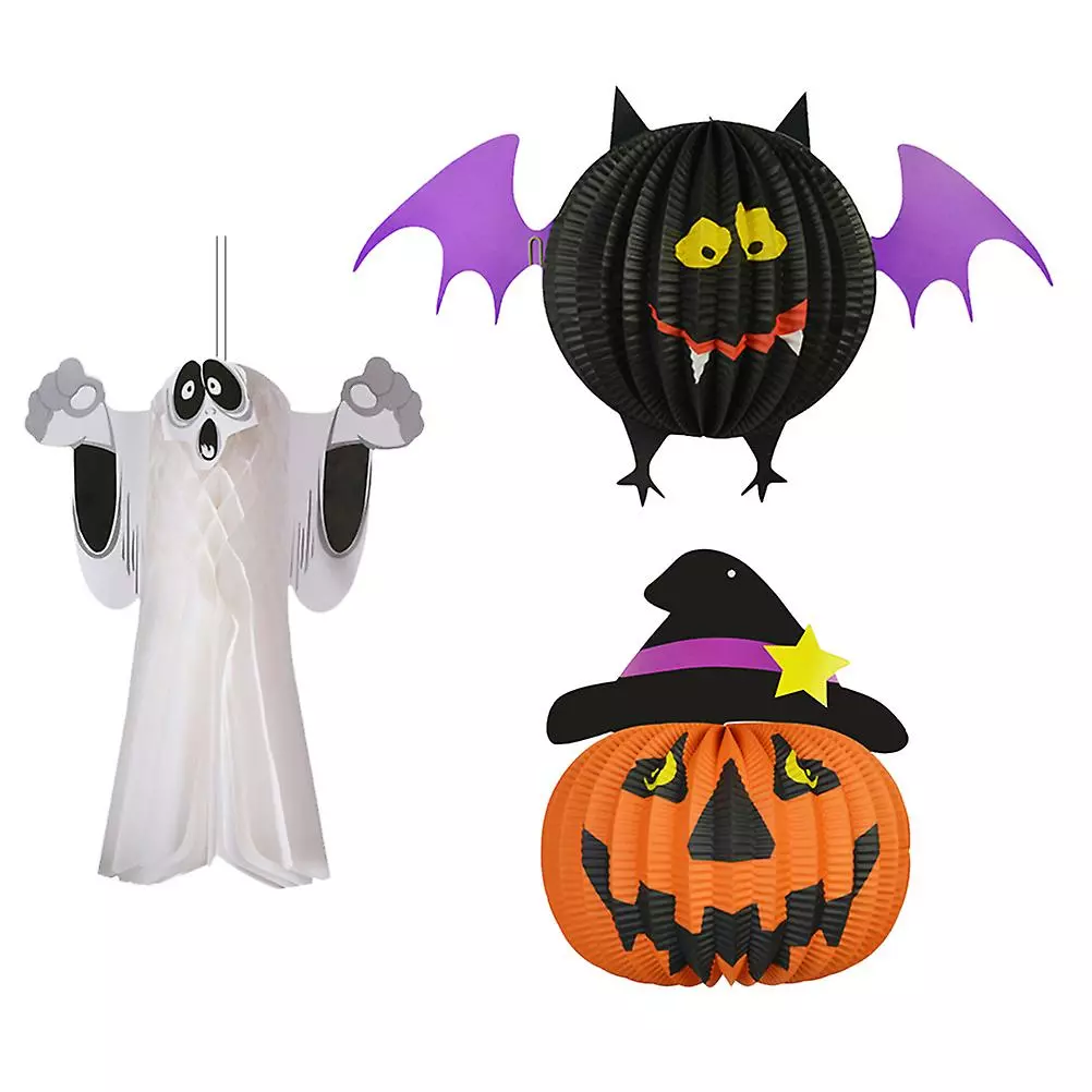 Toyvian 3 Pcs Halloween Pendants Ghost Bat Haunted House Props Hanging Honey Balls Party Supplies For Home Mall Garden 5 Toyvian 3 Pcs Halloween Pendants Ghost Bat Haunted House Props Hanging Honey Balls Party Supplies For Home Mall Garden - Image 3