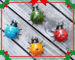 Unbranded Metal Garden Wall Art Decorative Set Of 4 Cute Ladybugs Outdoor Wall Sculptures -Piha myymälä 355273588 max