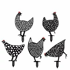 Unbranded 5pcs Chicken Yard Art Outdoor Garden Backyard Lawn Stakes Acrylic Hen Home Decor
