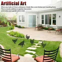 Unbranded 5pcs Chicken Yard Art Outdoor Garden Backyard Lawn Stakes Acrylic Hen Home Decor -Piha myymälä 358439174 max