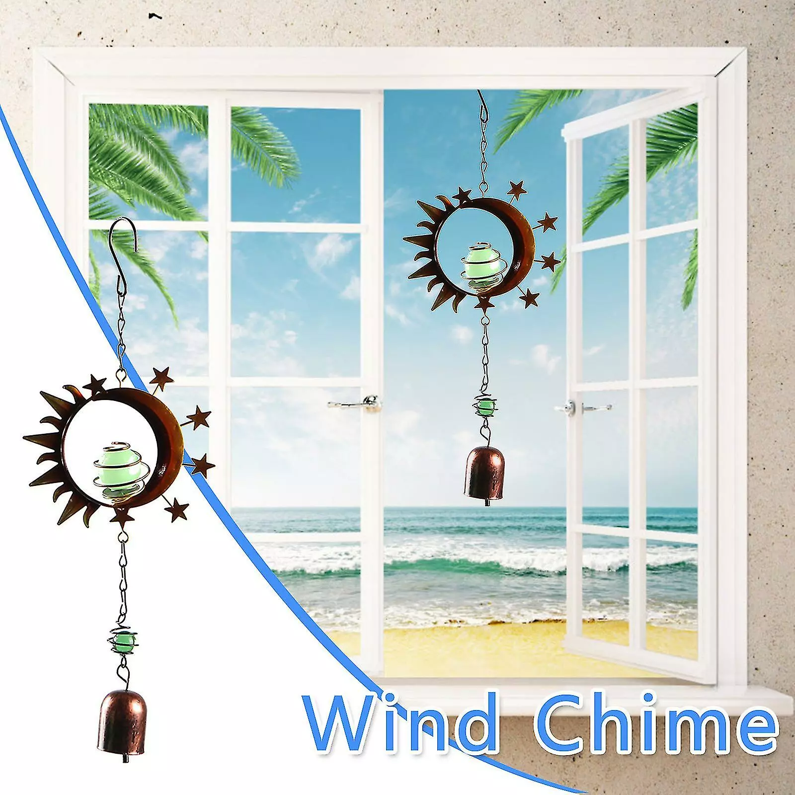 Unbranded Sun Moon Wind Chimes Luminous Metal Crafts Ornaments Garden Balcony Pendants 4 Unbranded Sun Moon Wind Chimes Luminous Metal Crafts Ornaments Garden Balcony Pendants - Image 2