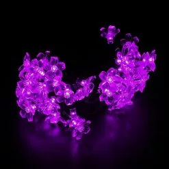 Unbranded 5m 50led Peach Flower Solar Powered Lighting Lamps Outdoor Party Garden Decor