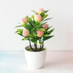 Unbranded Artificial Plant Bonsai Fruit Tree Potted Window Sill Plastic Garden Imitation Plants Home Decoration Red Fruit -Piha myymälä 372918933 max