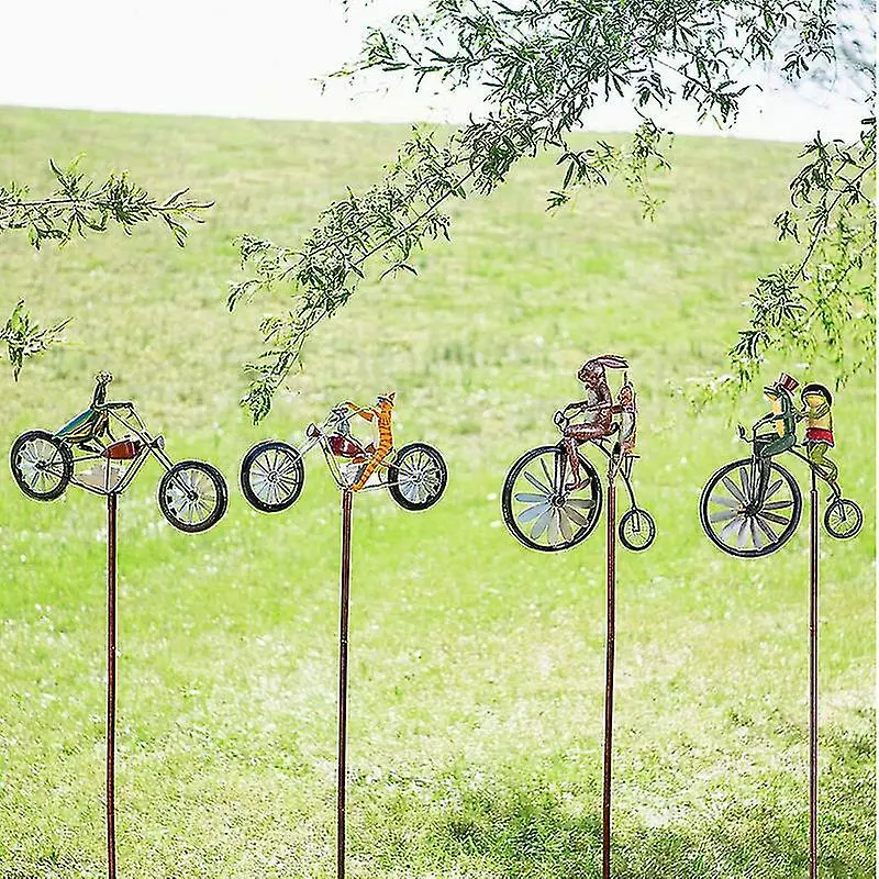 Fsu Vintage Polkupyörä Metalli Tuuli Spinner Seisoo Pole Garden Piha Nurmikko Koristelu 6 Fsu Vintage Polkupyörä Metalli Tuuli Spinner Seisoo Pole Garden Piha Nurmikko Koristelu - Image 4