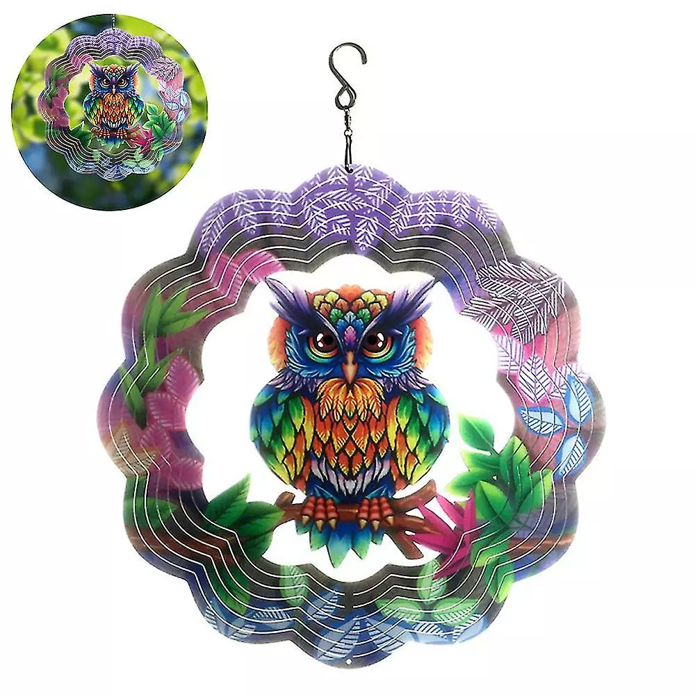 Chuangfa 3d Metal Outdoor Garden Decor Wind Spinner (mystical Owl) Garden Crafts Decoration Home Pendant 3 Chuangfa 3d Metal Outdoor Garden Decor Wind Spinner (mystical Owl) Garden Crafts Decoration Home Pendant