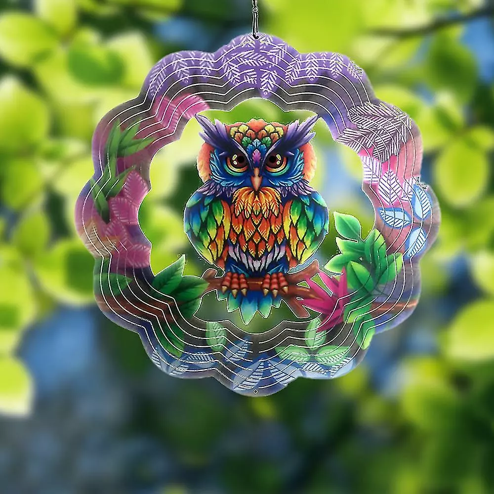 Chuangfa 3d Metal Outdoor Garden Decor Wind Spinner (mystical Owl) Garden Crafts Decoration Home Pendant 4 Chuangfa 3d Metal Outdoor Garden Decor Wind Spinner (mystical Owl) Garden Crafts Decoration Home Pendant - Image 2