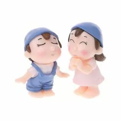 Unbranded 1pair Miniature Lover Figures Bonsai Succulent Garden Smiling Couple Ornaments