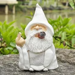 Unbranded Creative Smoking White Beard Gnome Elderly Garden Decoration Ornament Resin Crafts -Piha myymälä 393878455 max