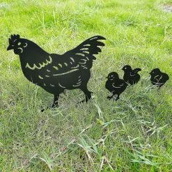 Unbranded 4pcs Metal Chicken Garden Metal Stakes, Hollow Garden Animal Ornaments -Piha myymälä 414275786 max