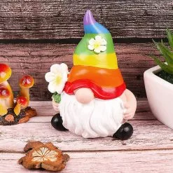 Unbranded 2023-garden Rainbow Gnome Resin , Faceless Doll Figures Miniature Home Decoration For Lawn Ornaments Indoor Or Outdoor Patio Deck Yard Garden Lawn Po -Piha myymälä 428041029 max