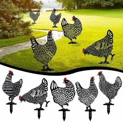 Unbranded 5pcs Yard Art Garden Chicken Statues, Outdoor Winter Decorations