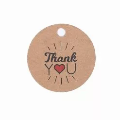 Unbranded 100 Piece Handmade Thank You Tags Round Merry Christmas Kraft Labels Garden