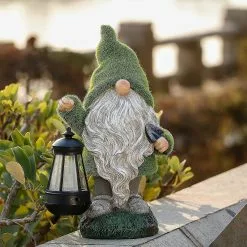 Unbranded Funny Garden Gnome Weatherproof Figure With Lantern Led Solar Light 33cm Dwarf -Piha myymälä 442802238 max