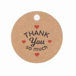 Unbranded 100 Piece Handmade Thank You Tags Round Merry Christmas Kraft Labels Garden